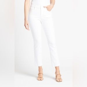 Good American Good Straight Raw Hem in White